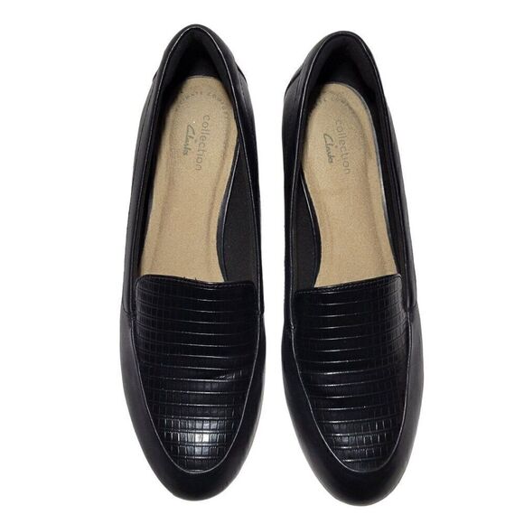 Clarks Wedge Heels Women Size 8.5 M Mallory Pearl Black Shoes Ortholite Footbed - Picture 2 of 13